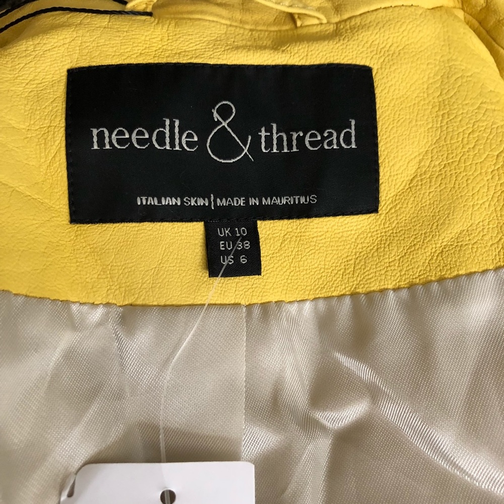 Buttery soft yellow moto jacket; Needle & Thread - Picture 6 of 6